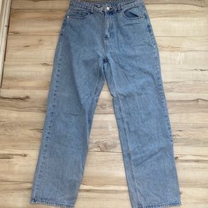 Shein Womens M/L Jeans. high Waisted. Wide Leg Straight. So cute. Distressed